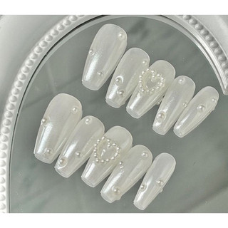 Nailbox thiết kế tráng gương ngọc trai trái tim 51