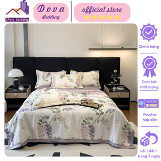 Bộ chăn ga gối lụa thái 4 món nhập khẩu cao cấp, Drap chăn hè chất liệu lụa thái mềm mịn thoáng mát, chăn mền đã có ruột