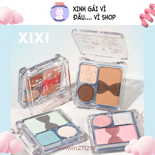 [HOT] Bảng phấn mắt nơ xinh 3 ô XIXI D517 ba tone màu tone đất hồng lấp lánh phù hợp người mới make up