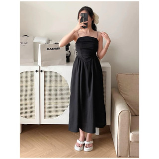 Đầm 2s cúp ngực form dài basic Hàn Quốc