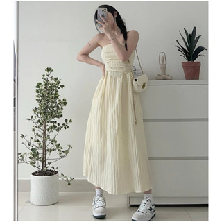 Đầm 2s cúp ngực form dài basic Hàn Quốc
