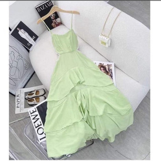 Đầm 2s tầng khoét eo