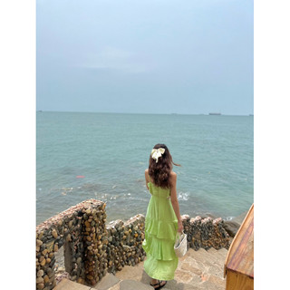 Đầm 2s tầng khoét eo
