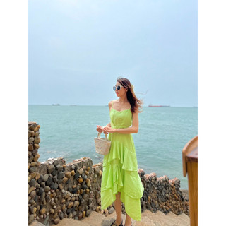 Đầm 2s tầng khoét eo