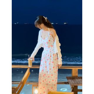 SET ĐẦM HOA CỔ YẾM KÈM ÁO KHOÁC