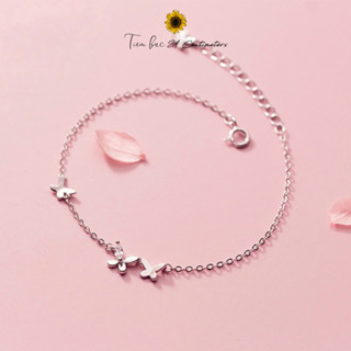  Lắc tay bạc Butterfly Lắc tay Tiệm bạc 21Centimeters 