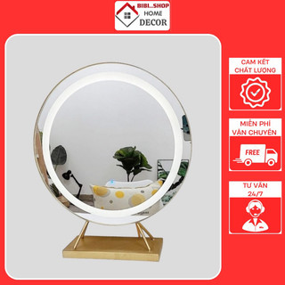 Gương đèn led để bàn trang điểm [ 𝗔̉𝗡𝗛 𝗧𝗛𝗔̣̂𝗧 𝗛𝗜̀𝗡𝗛 𝗖𝗨𝗢̂́𝗜 ] Gương bàn trang điểm có đèn led cảm ứng 3 màu siêu sang