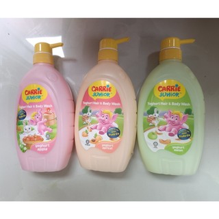 (Mới) Sữa Tắm Gội cho bé Carrie Junior  Yoghurt hương Dưa Lưới, Táo và hương  Mơ Tây (700G)