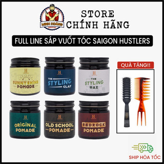 Sáp vuốt tóc Saigon Hustlers, Old school, Styling Clay, Styling Wax, Red Rock, Original Pomade