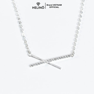 Dây chuyền bạc HELINO, chữ X đính đá lấp lánh, trang sức phụ kiện C09