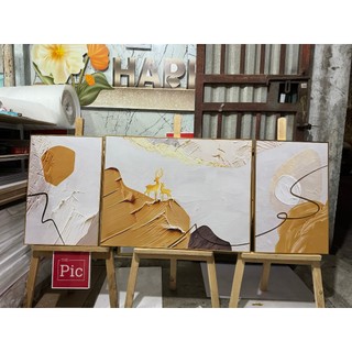Bộ 3 Tranh Treo Tường Canvas Trừu Tượng Phong Cách Bắc Âu Trang Trí Phòng Ngủ / Phòng Khách Hiện Đại