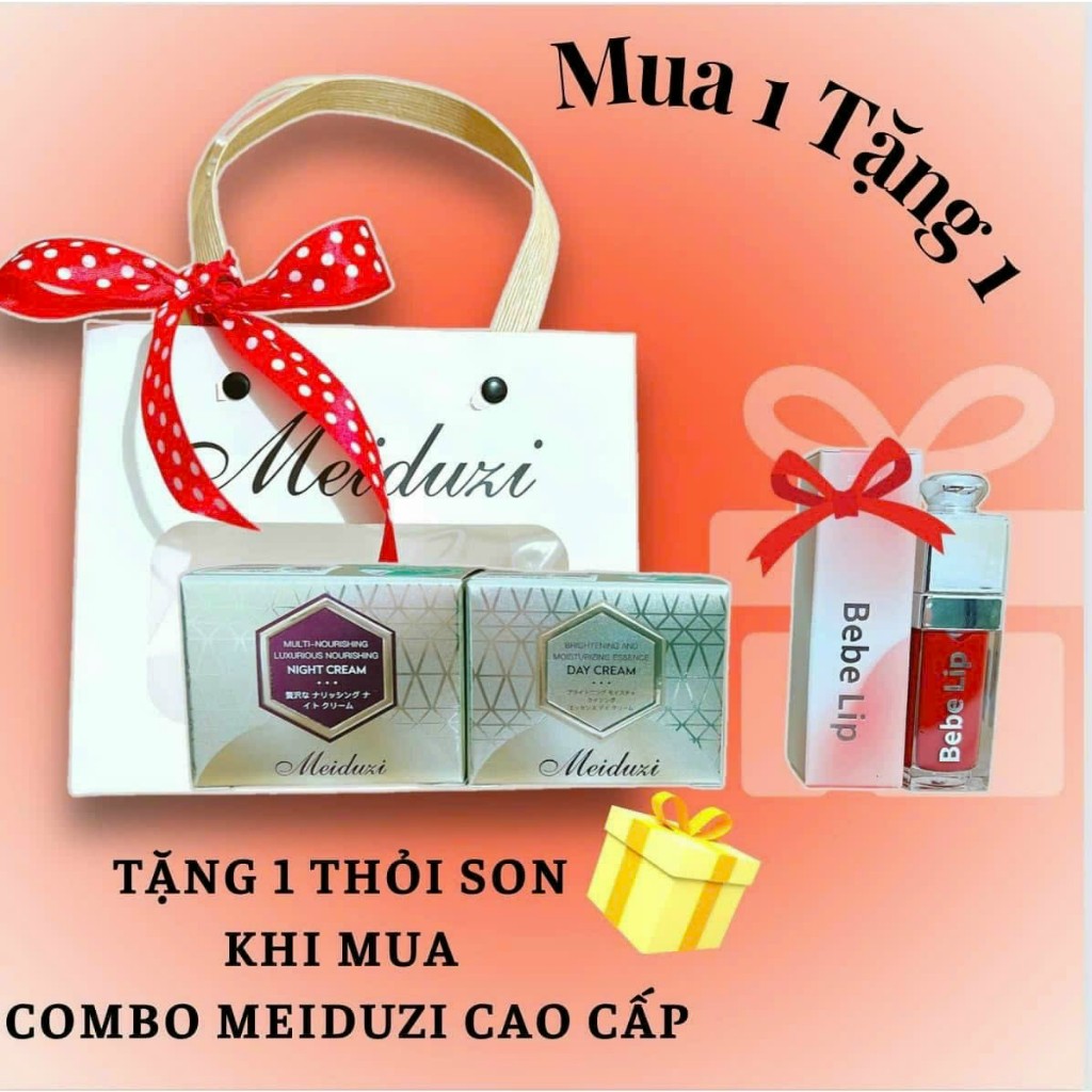 [TẶNG KÈM SON MÔI] Bộ kem MEIDUZI Nhật Bản ngày đêm xóa nám tàn nhang ngừa mụn cao cấp