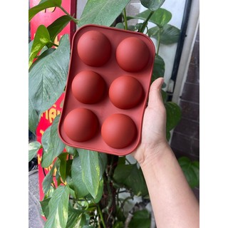 Khuôn silicon 6 ô bán cầu 5,5cm