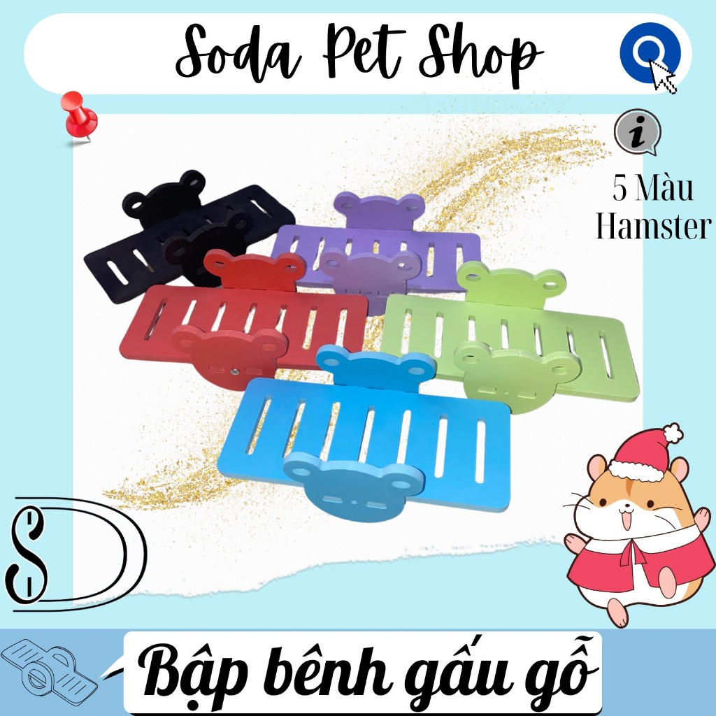 Bập Bênh Gấu Gỗ Cho Hamster