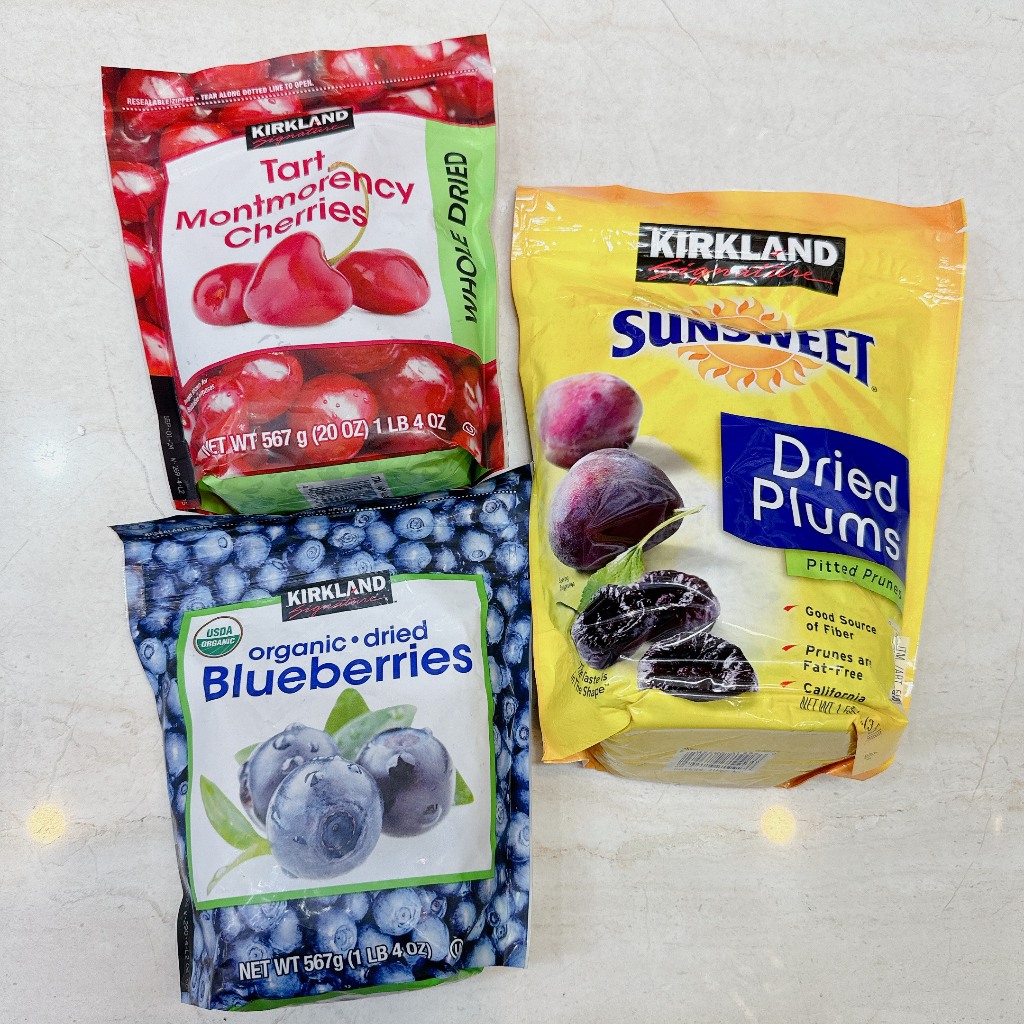 Trái cây sấy (Mận, Cherry, Việt Quất) Kirkland organic (Mỹ)