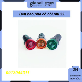 Đèn báo có còi phi 22, đèn báo pha có còi báo động TBD38