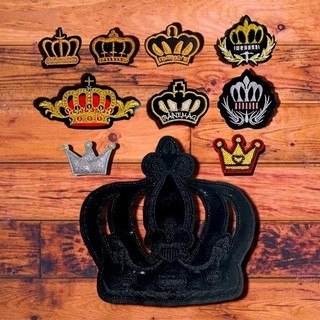 Sticker patch logo vải tặng keo ủi hình vương miện các loại trang trí quần áo