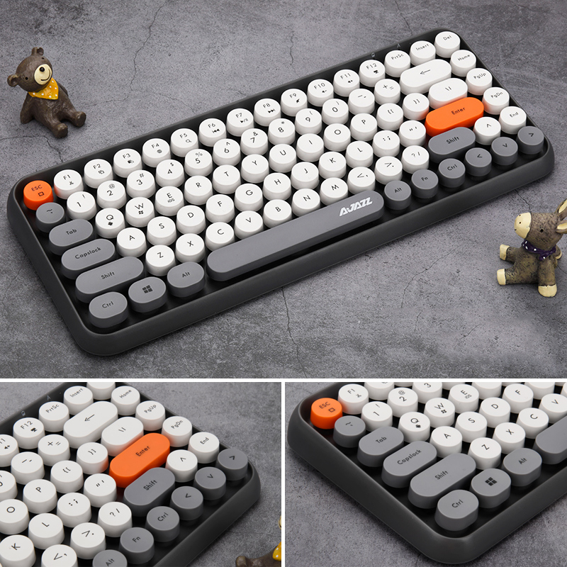 Bàn phím bluetooth Ajazz 308i thiết kế 84 phím tròn mini cực kì nhỏ gọn tiện lợi kết nối PC, Laptop, điện thoại | BigBuy360 - bigbuy360.vn