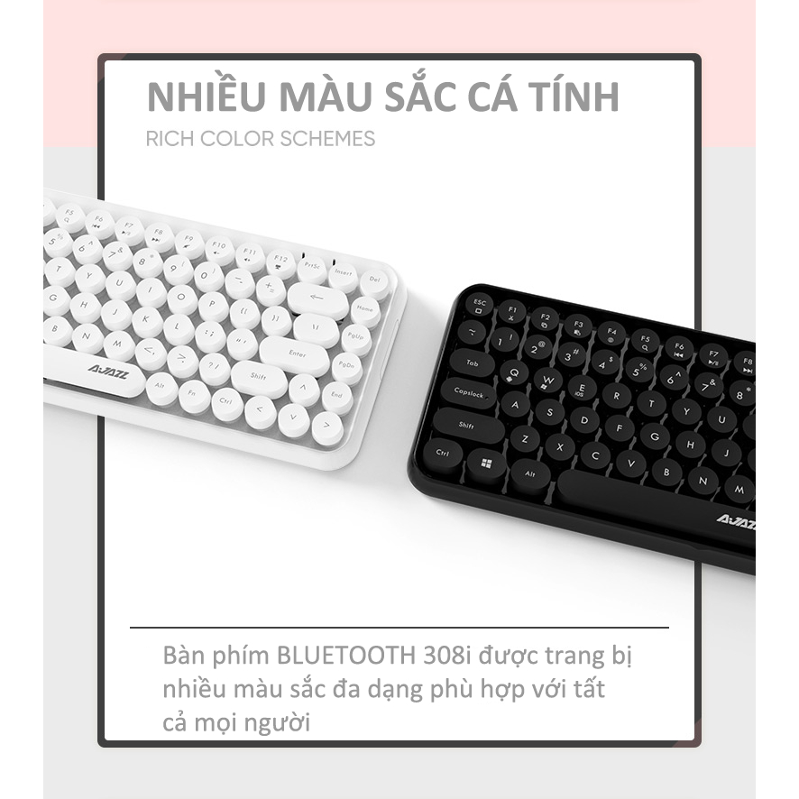 Bàn phím bluetooth Ajazz 308i thiết kế 84 phím tròn mini cực kì nhỏ gọn tiện lợi kết nối PC, Laptop, điện thoại | BigBuy360 - bigbuy360.vn