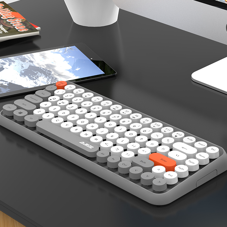 Bàn phím bluetooth Ajazz 308i thiết kế 84 phím tròn mini cực kì nhỏ gọn tiện lợi kết nối PC, Laptop, điện thoại | BigBuy360 - bigbuy360.vn