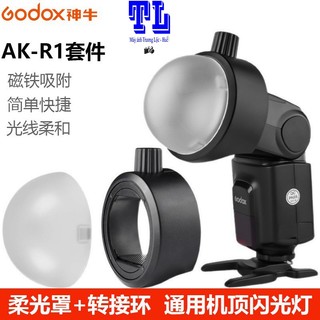 Bộ Tản Sáng Godox AK-R1: Cầu AK-R11 (Dome Diffuser) và tay gấu AK- R12 Đế Nam Châm S-R1
