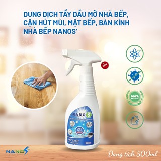 dung dịch tẩy dầu mỡ nhà bếp ,cặn hút mùi, mặt bếp, bàn kính nhà bếp Nanos'