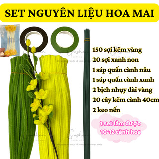 Set nguyên liệu làm hoa mai, hoa đào, hoa sen, cành quýt