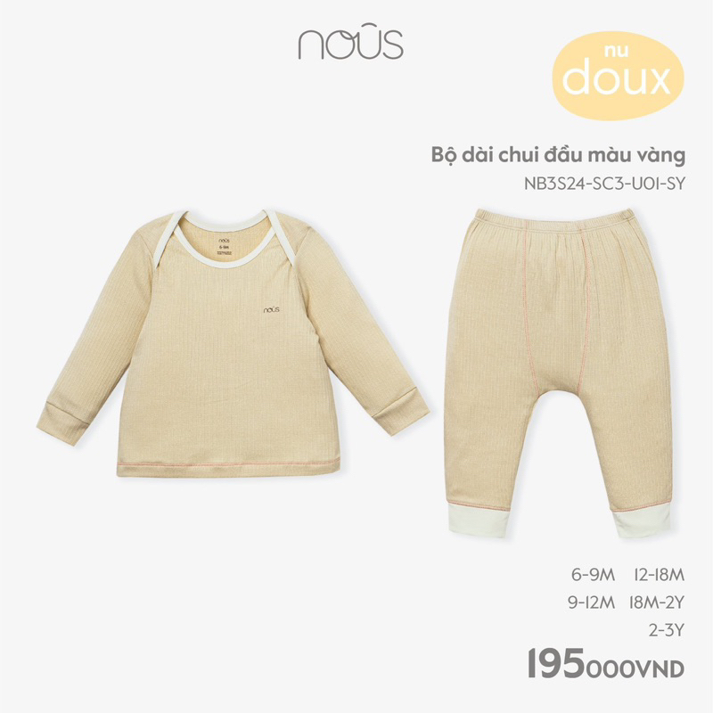 Bộ Nous dài tay hoạ tiết cho bé trai bé gái