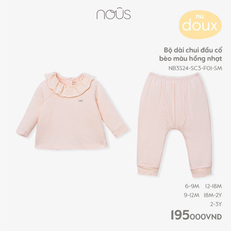 Bộ Nous dài tay hoạ tiết cho bé trai bé gái