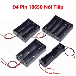 Hộp đế pin 18650 có 2 dây đầu ra 1 / 2 / 3 / 4 pin nối tiếp