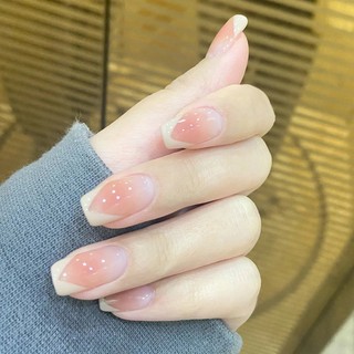 Móng tay giả ngắn trơn màu hồng đơn giản đi học đi làm B368 , Nail box đơn giản, Nail xinh