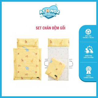 Set Chăn Nệm Gối Cho Bé Đi Học, Mềm Mại Ấm Áp, An Toàn Cho Da Nhạy Cảm, Dễ Dàng Gấp Gọn. Thương Hiệu Dono&Dono Hàn Quốc