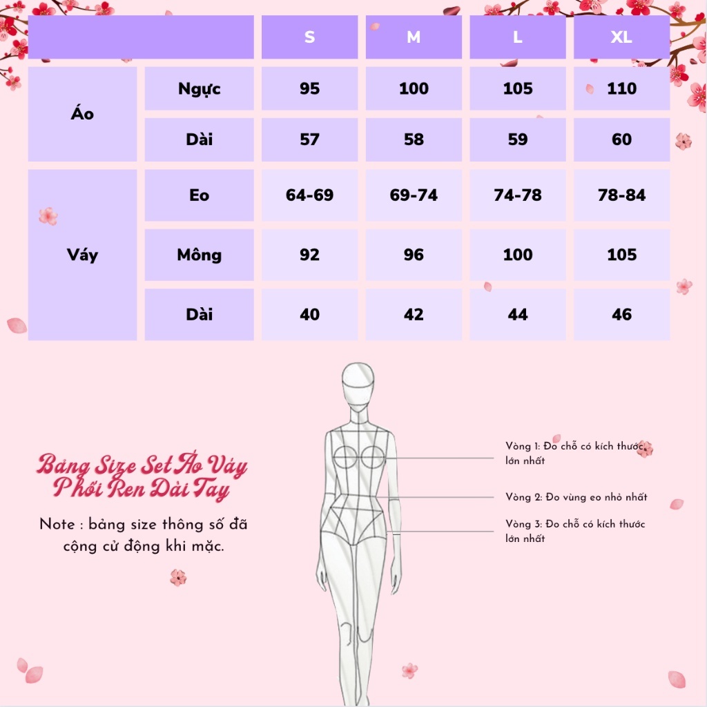 Set áo váy phối ren dài tay NGADO