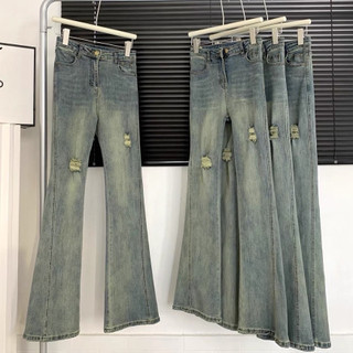 Quần jeans nữ ống loe , quần bò nữ ống loe màu xanh phối đồ cực xinh tl24