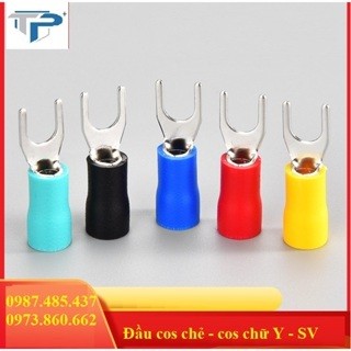 Combo 400 Đầu cos Y 4 màu cos chữ Y có bọc nhựa - Terminals SV1.25-3, SV2-3, SV3.5-4
