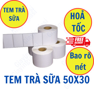 Giấy In Tem OCha (Cuộn) 50x30 mm - Decal Nhiệt 5x3 cm