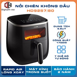 Nồi Chiên Không Dầu Điện Tử Philips HD9257/80, 5.6Lit - 1700w Công Nghệ Rapid Air, Hàng Chính Hãng