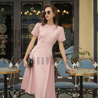 Đầm xếp ly hồng NGADO
