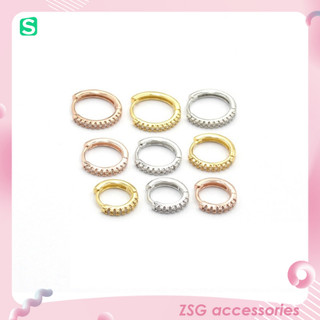 Khuyên Tai tròn trang sức KT15 nạm đá thời trang phong cách cá tính 6mm / 8mm / 10mm