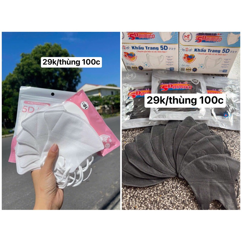 sỉ thùng khẩu trang 5d trắng