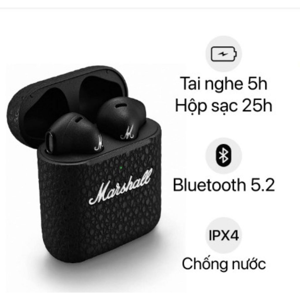 Tai Nghe Bluetooth Marshall Minor 3 thế hệ mới 2023,tai nghe không dây âm thanh tuyệt đỉnh chống nước chống ồn cực tốt