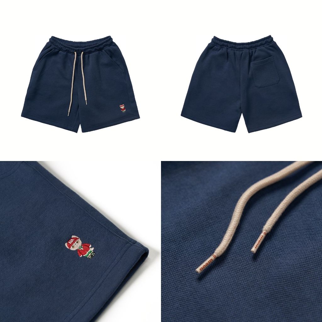 Quần Short Unisex NOAM Original Fox Vải nỉ mềm mịn - Màu Be/ Đỏ/ Xanh navy