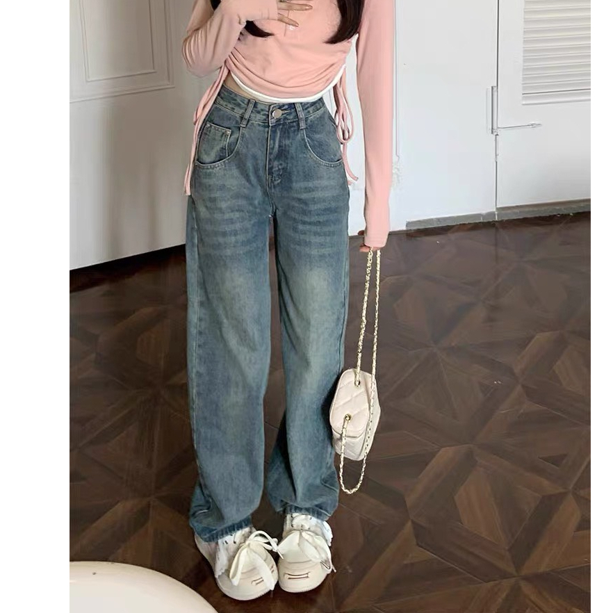 Quần Jean Nữ Ống Rộng ,  Quần Jean Nữ Ống Xuông Che Khuyết Điểm Cực Xinh Đ40