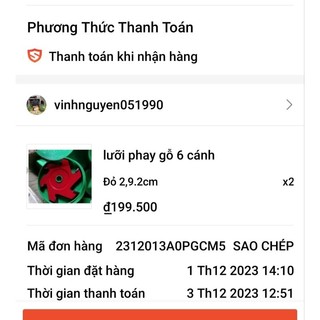 LƯỠI FAY GỖ 6 CÁNH