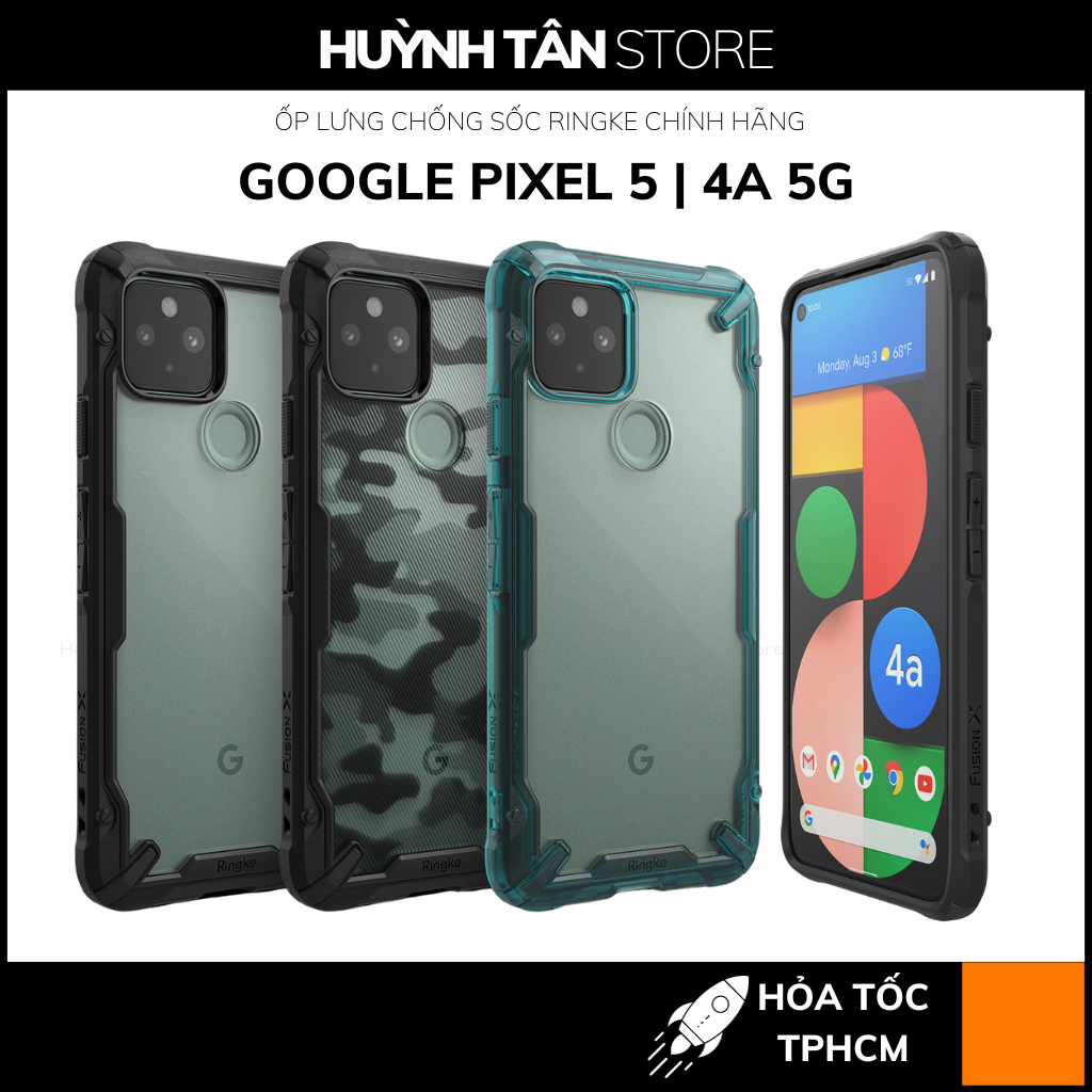 Ốp lưng pixel 4a 5g RINGKE chính hãng trong suốt chống sốc FUSION X chống ố vàng phụ kiện điện thoại huỳnh tân