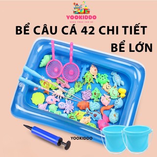 Đồ Chơi Câu Cá Cho Bé Nam Châm 42 Chi Tiết Có Bể Phao Lớn Tặng Kèm Đồ Bơm Tay - Bộ Bể Câu Cá Cho Bé Trò Chơi Giải Trí