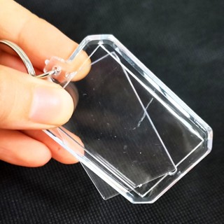 [Thanh lý 10 móc khóa xước] Phôi móc khoá mica Acrylic trong suốt xước