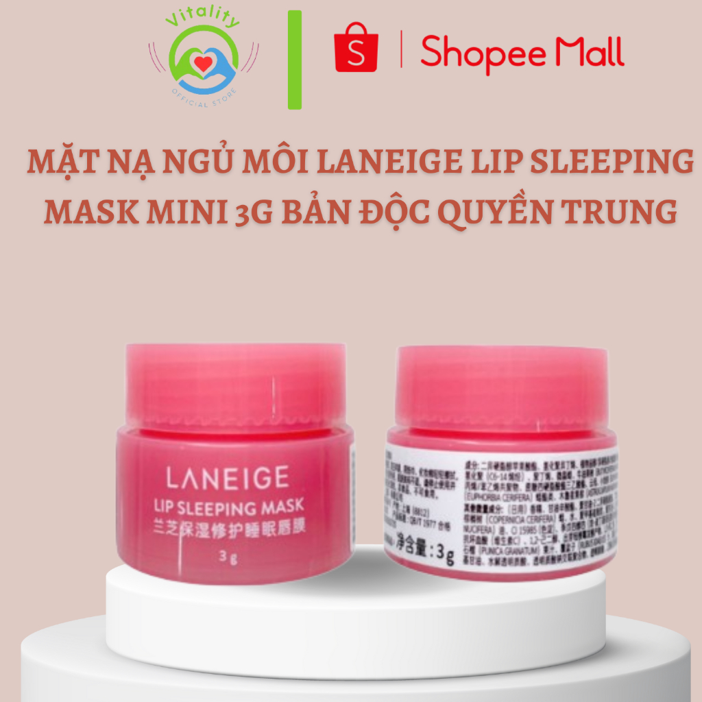 Mặt nạ ngủ môi Laneige lip sleeping mask mini 3g bản độc quyền trung cấp ẩm,giảm thâm môi,chống nẻ