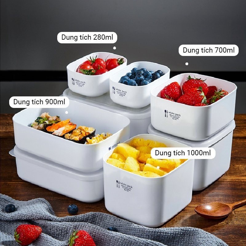 Hộp nhựa đựng thực phẩm White Pack Nhật Bản