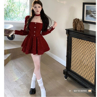 Váy nhung đính kim tuyến sang chảnh /suzydress